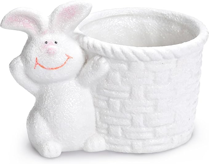 Ceramic Rabbit Shaped Pen Pencil Holder for Desk Decoration Accessories Rabbit Decor Makeup Brush Pen Cups Office School Ideal Gifts for Women, Mom or Birthdays