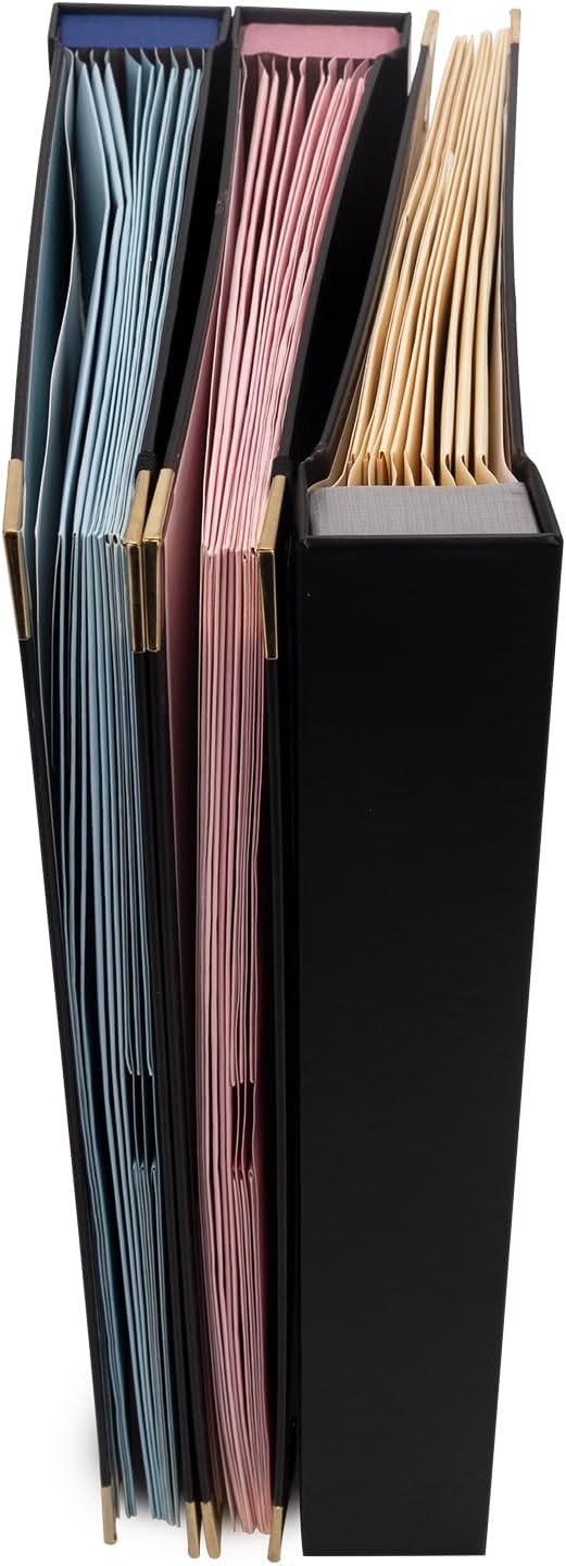Document Organizer | in Case I Die Binder Organizer with Labels-Black+Pink | Home Emergency Organizer, File Organizer, Important Document Organizer, Folio Folder, Planner
