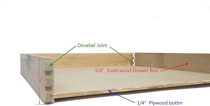 Couver Pull Out Drawers For Cabinets, 25.5"W x 21.25"D X 4"H Soft Close Slide Out Wood Shelves Storage Organizer for Kitchen, Finished, Heavy-Duty, Bottom Assembly