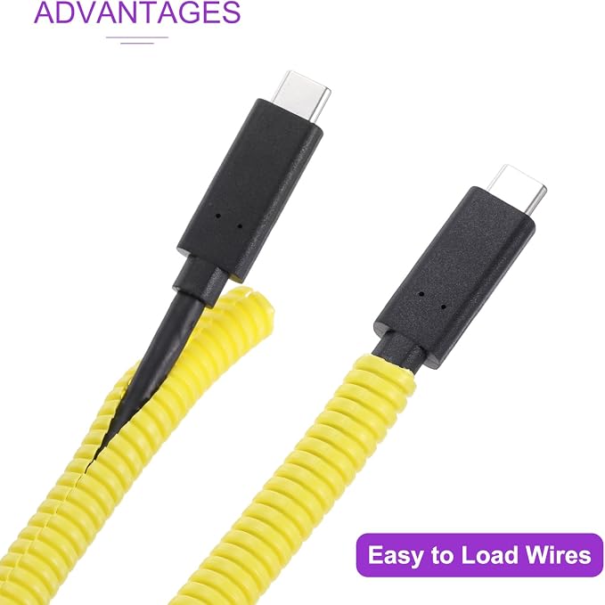 DMiotech 10ft Wire Loom Split Tubing 3/4 Inch(19 Mm) ID, Cord Protectors from Pet Flexible Conduit Cable Management for Office, Home, Garden, Yellow