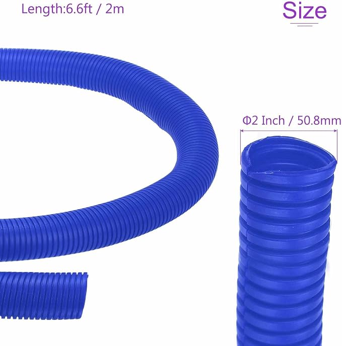 DMiotech 6.6ft Wire Loom Split Tubing 2 Inch(50.8mm) ID, Cord Protectors from Pet Flexible Conduit Cable Management for Office Home Garden, Blue