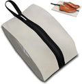 Shoe Bag for Travel, Waterproof Extra Large Shoe Storage Organizer with Handle, Multi-Functional Odor-Resistant Shoe Pouch for Gym, Soccer, Golf, Tennis Soccer Cleats Bag 16.5 x 9.8 Inches (Off white)