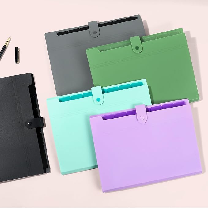 Forvencer Expanding File Folder with 8 Pocket, Letter Size Accordion File Organizer, Portable Folders for Documents, Cute Paper Organizer, Filling Products for School Office Supplies, Mint Green