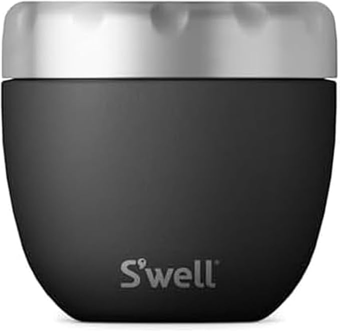S'well Stainless Steel Bowls Triple-Layered Vacuum-Insulated Containers Keeps Food and Drinks Cold for 11 Hours and Hot for 7 - with No Condensation - BPA Free, 21.5 oz, Onyx