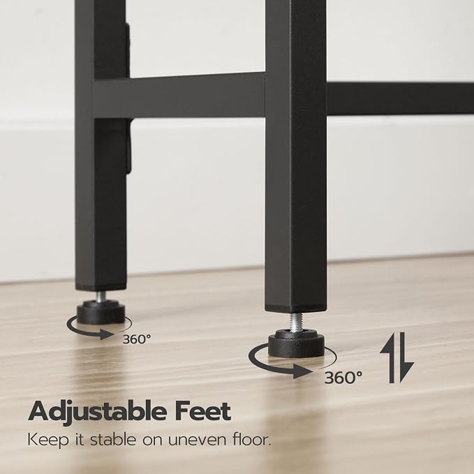 HOOBRO Over-The-Toilet Storage, 2-Tier Bathroom Organizer Over Toilet, Bathroom Shelves with Toilet Paper Holder and Hooks, Freestanding Storage Shelf, Space Saver, Greige and Black BG49TS01