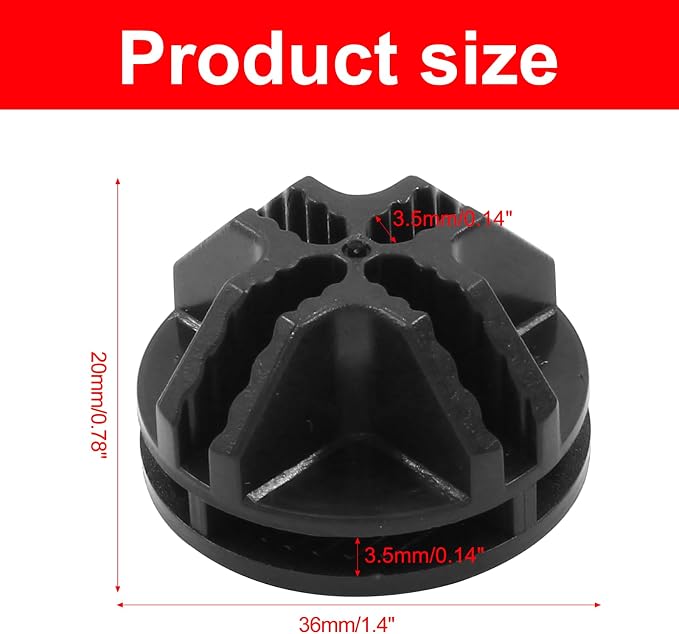 20 Pcs Wire Cube Connectors for Modular Storage Shelving (Black) | Durable ABS Plastic, 8-Slot Multi-Directional Design, Fits 3.5mm Panels, Reusable Connectors, for Wire Cube Shelving
