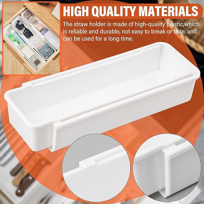 Expandable Straw Organizer – Drawer Insert for Extra Long Straws, Fits Long Straws