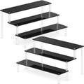 2 Packs Acrylic Display Stand Riser,3 Tier Perfume Organizer Cupcake Stand | Acrylic Pop Shelves Holder,Black Desk Display Shelf for Figure,Trinket,Collectibles,Dessert Stands for Party Decor-11.6in
