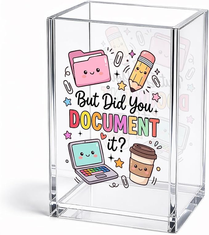 Funny But Did You Document It Acrylic Pencil Holder Cup | Sarcastic Pen Holder Gifts for Women Coworker Sister HR Nurse, Office Desk Accessories for Teams Employee, Marker Organizer