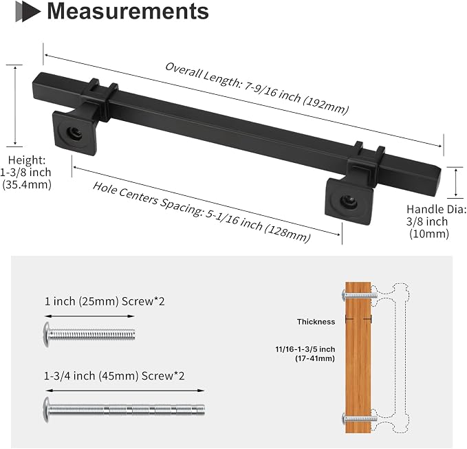 10 Pack 5 Inch Matt Black Cabinet Pulls, Stainless Steel & Zinc, Modern Kitchen Cabinet Hardware