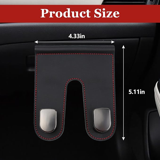 wuyaoyao Car Co-Pilot Glovebox Hooks, Automotive Co-Pilot Glove Box Hanging Storage Hook, Vehicle Purse Hanger Organizer for Handbag Grocery Bag Umbrella, Universal Car Accessories (Double Hooks)