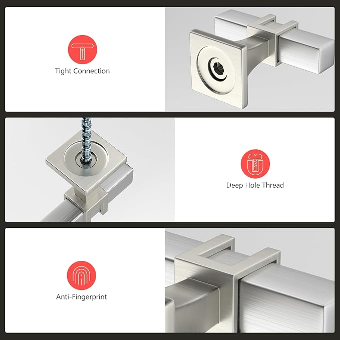 10 Pack Cabinet Knobs Brushed Nickel Drawer Knobs - Silver Cabinet Knobs Kitchen Cabinet Hardware Solid Dresser Knobs for Kitchen