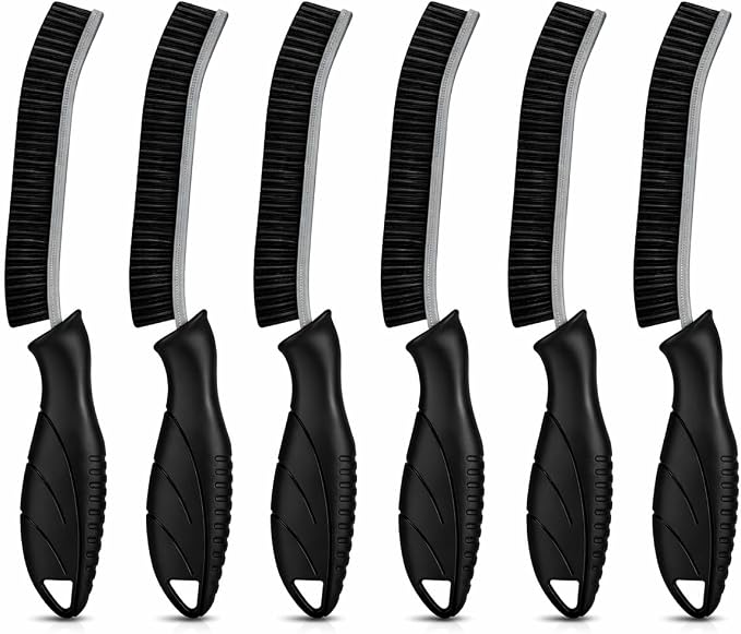 Cadley Cleaning Brush Set of 6, Cleaning Brushes for Household Use, Grout Cleaner Brush with Long Handle, Gap Cleaning Tool, Hard Bristle Brushes for Bathroom, Kitchen & Home Essentials