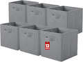 ShellKingdom Storage Bins, Foldable Fabric Storage Cube And Cloth Organizer | Storage Drawer For Closet And Toys, 13 X 13 X 13 INCH, 6 Pack (Grey)