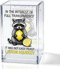 In The Interest of Full Transparency Acrylic Pencil Pen Holder Cup, Funny Sarcastic Racoon Makeup Brush Storage Organizer, Sarcastic Desk Accessories Holder Gifts for Colleague Boss Friend