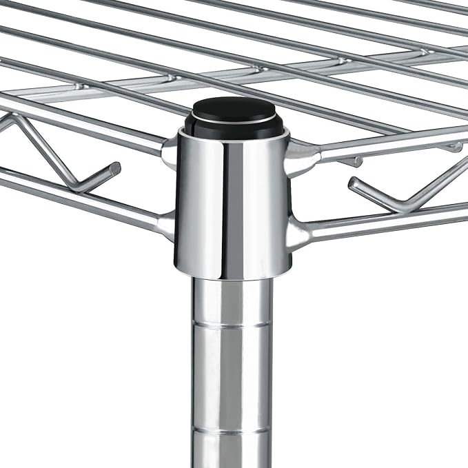 Simple Deluxe 5-Tier Heavy Duty Storage Shelves, 1750 Lbs Loading Capacity, 35.43" W x 17.72" D x 70.87" H Adjustable Shelving Unit with Wheels, Chrome