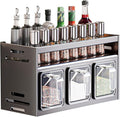 Kitchen Spice Rack Wall Mount Hanging Seasoning Box Over Stove Hanging Shelf Seasoning Jar Organizer for Sugar Salt Pepper (3 Box)