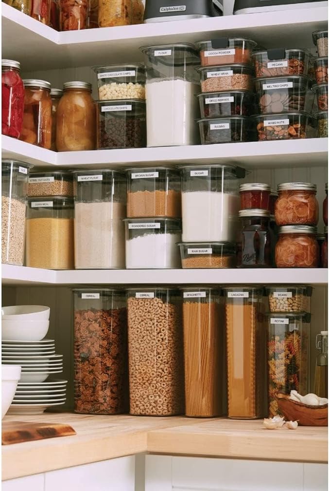 Rubbermaid Brilliance Food Storage Container, 16-Cup, Airtight | Clear/Grey | For Pantry Organization | Pack of 2