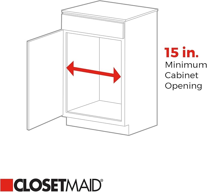 ClosetMaid Pull Out Cabinet Organizer, Heavy Duty, Slide Out Pantry Shelves Drawers for Kitchen, Bathroom, 5.25" H x 13.5" W x 20" D, White
