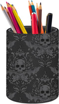 Gothic Skull Pen Holder Pencil Cup for Desk Organizer | Cute Makeup Brush Holder PU Multifunctional Office Suppliesfor Decor Home Classroom School