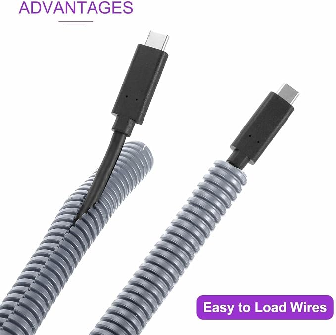 DMiotech 10ft Wire Loom Split Tubing 1 Inch(25.4mm) ID, Cord Protectors from Pet Flexible Conduit Cable Management for Office Home Garden, Gray