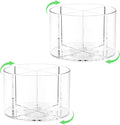 2PCS Rotating Drink Packet Organizer, BPA-Free Clear PET Leakproof Lazy Susan with 4 Compartments, 360° Silent Spinning Storage for Tea/Coffee/Sugar Packets - Pantry/Fridge/Countertop/Office