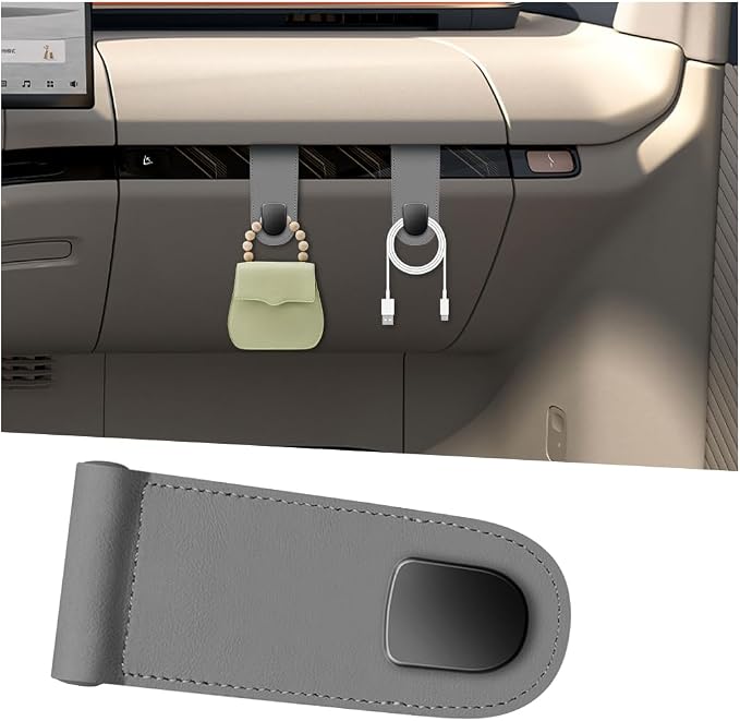 Car Co-Pilot Glovebox Hook, Multifunctional Passenger Seat Glovebox Hanger Organizer for Purse Handbag Umbrella, Auto Interior Glove Box Hanging Storage Hook Holder, Universal Fit (Gray)