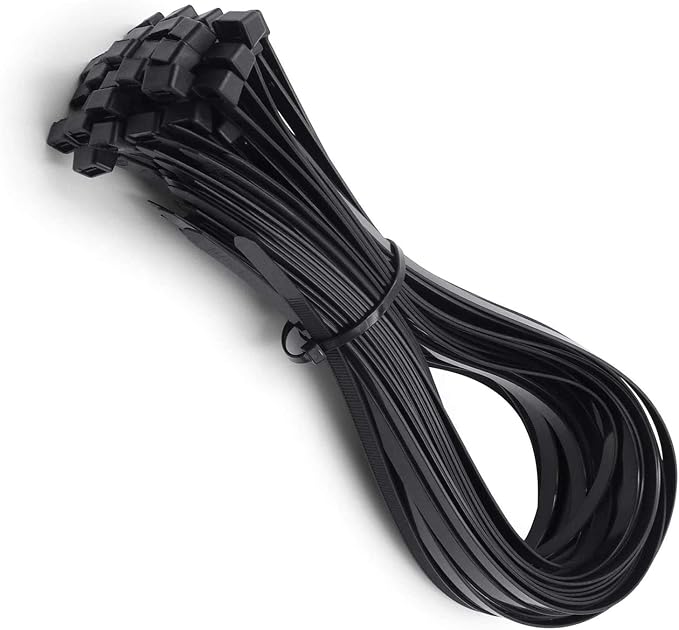 24 inch Black Long Zip Ties Heavy Duty 50 PCS, 175LBS Ultra Strong Plastic Wire Ties, Large Cable Ties Extra Long Tie Wraps, Indoor and Outdoor UV Resistant