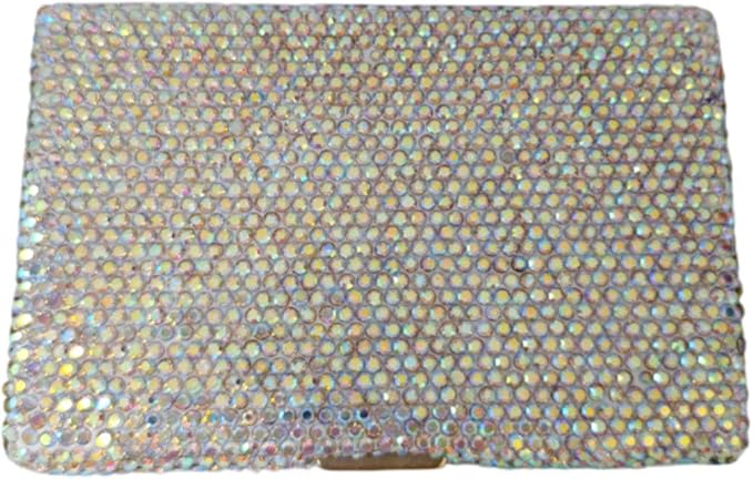 1Pc Card Wallet Card Case Bling Bling Business Card Holder,Colorful | Fashion,Crystal and Aluminum,Unisex-Adults,Compact Purse,Rhinestone