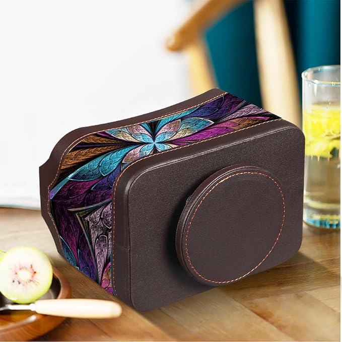 360° Rotating Remote Control Holder, PU Leather TV Remote Caddy, Pen Holder | Nightstand Organizer Storage Box with 5 Compartments for Pencil, Art Supplies, Makeup Brush, Office Desk Table Accessories
