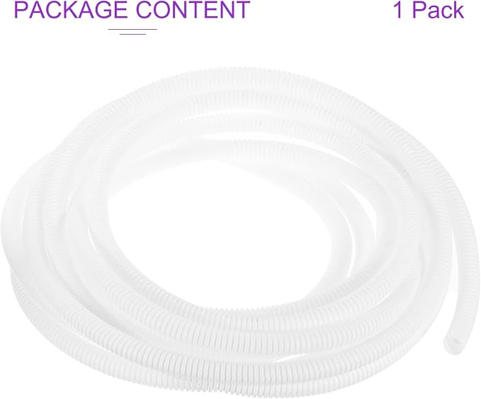DMiotech 25ft Wire Loom Split Tubing 1/2 Inch(12.7 Mm) ID, Cord Protectors from Pet Flexible Conduit Cable Management for Office, Home, Garden, White