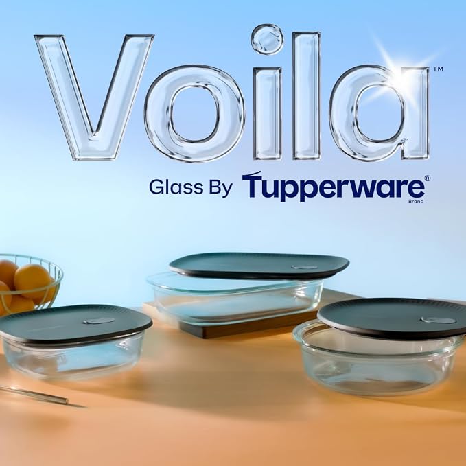 Tupperware Voila Glass XL Rectangular Food Storage – Baking Dish, 3.2 qt / 3 L