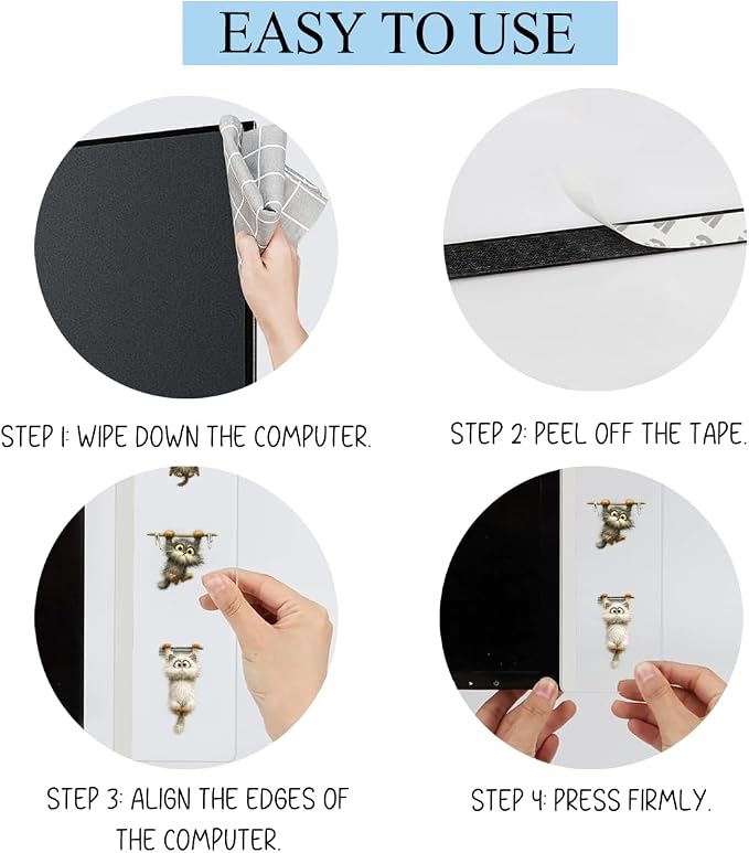 Computer Monitor Memo Board, Sticky Note Holder, Monitor Side Note Board, Acrylic Desk Organizer with 100Pcs Notes for Office Worker Men Women, Home Desktop and Office Desk, Gifts for cat Lovers