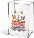 Funny Read Books Be Kind Stay Weird Acrylic Pencil Holder Cup | Goose Bookmark Holder for Librarian Teacher Reader Bookish Bookworm Book Club, Inspirational Desk Organizer for Book Lover