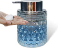 Glass Hand Foaming Soap Dispensers with Silver Pump Refillable Hand Soap Dispenser for Bathroom Kitchen (1Pack-D886)