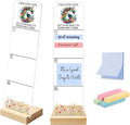 Sticky Note Holder, Monitor Memo Board, Acrylic Post It Note Holder with Wooden Base, Includes 200 Notes, Desk Organizer, Funny Floral Unicorn Quote “I May Look Calm”