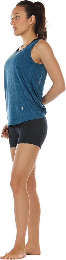 icyzone Women's Open Back High Neck Workout Athletic Gym Tank Tops