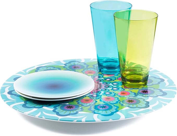 French Bull Lazy Susan Round Rotating Melamine Kitchen Pantry Cabinet Tableware Organizer-Platter, Turntable, Serving, 15-inch, Raj