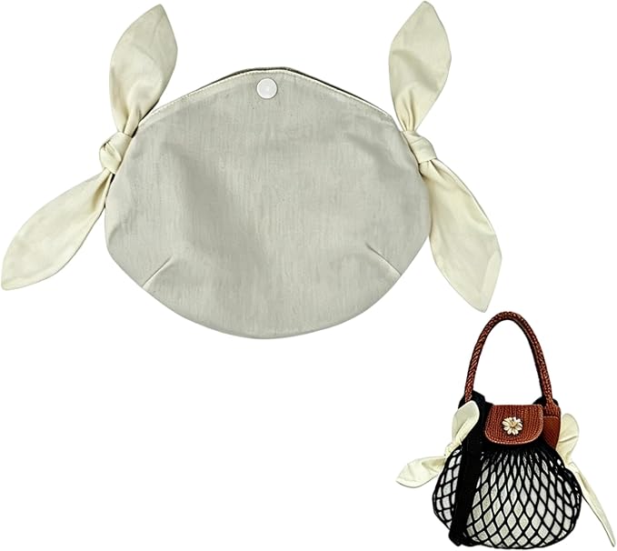 Handmade Bag Insert Organizer Drawstring Mesh Bucket Bag Inner Insert Organizer Multi-Functional Net Bags Inner Bag Insert for Net Bags (XS)