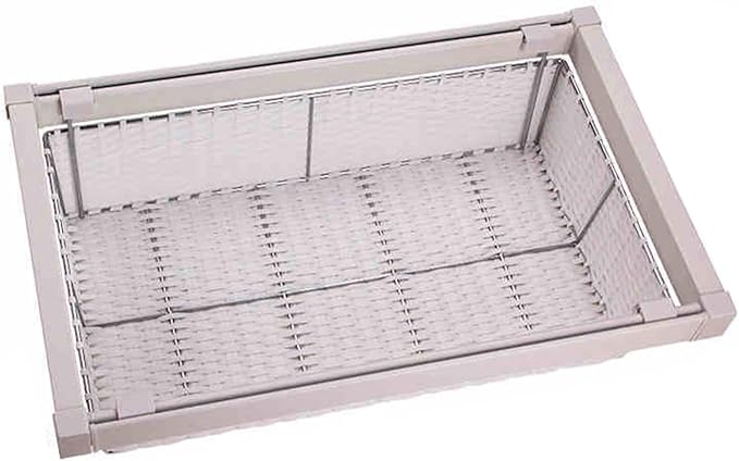 Pull Out Cabinet Storage Basket,Wardrobe Storage Organiser,Stackable Detachable Baskets Closet Storage Box,for Kitchen Office Wardrobes Cupboard Storage(White,437x20x750mm)