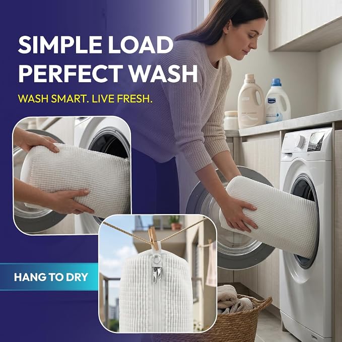 Shoe Washing Bag for Washing Machine, Reusable Shoes Laundry Bag with Zipper Lock, Dual Compartment for Sneakers, Trainers & Kids Shoes (2)