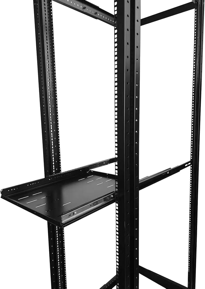 Keyboard mount-1U Sliding Shelf 19in Mount Keyboard Shelf Tray 4 Post Rack Mount Adjustable Depth 31.5 to 42inch for 19" Server Network Rack&Cabinet (Rack drawer-650)