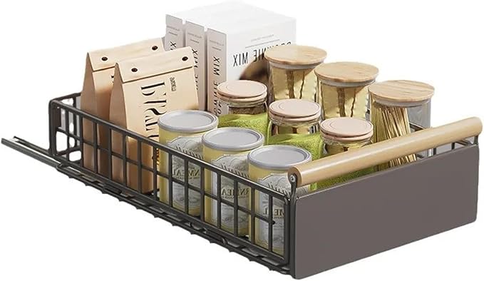 Retractable Kitchen Cabinet Pull-Out Basket - Foldable Adjustable Slide Drawer For Dish & Sink Storage Organization(Large x2)