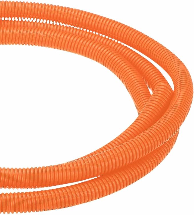 DMiotech 10ft Wire Loom Split Tubing 5/8 Inch(15.9mm) ID, Cord Protectors from Pet Flexible Conduit Cable Management for Office Home Garden, Orange
