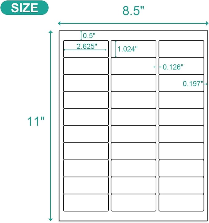 MFLABEL 1" x2-5/8 Address Labels - 6000 Premium Matte White Shipping Labels for Laser & Inkjet Printers (200 Sheets, 30 Labels/Sheet) + Free Fragile Stickers!