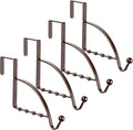 Hotop 4 Pieces Over the Door Hooks Hanger Multi Hanging Storage Organizers Valet Hooks for Coats Clothes Hoodies Hats Scarves Purses Keys Bath Towels Robes and More (Bronze)