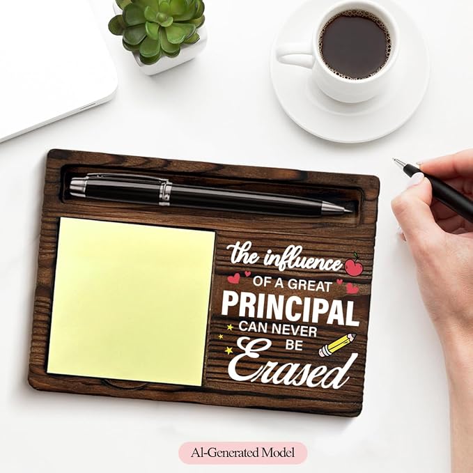 Best Principal Gifts Sticky Note Holder, School Principal Appreciation Gifts Office Post it Note Dispenser for Office Desk Decor