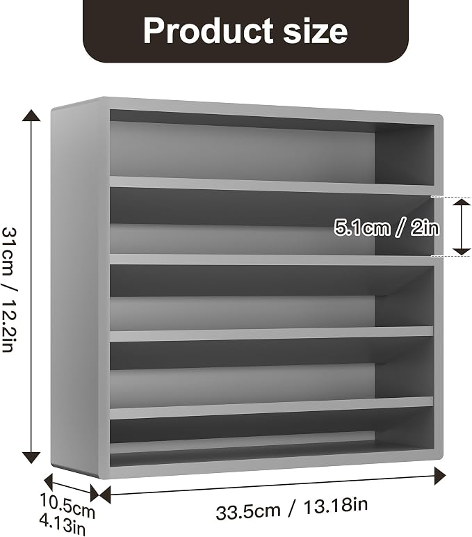 Orimade 4 Tier Spice Rack Organizer for Cabinet, Freestanding Bamboo Seasoning Rack for Countertop, Cupboard, Pantry, Kitchen, 13.18 x 4.13 x 12.2 inches(Spice Jars Not Included), Grey