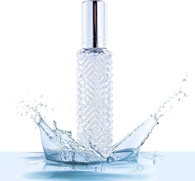 4 Pcs Vintage Glass Refillable Perfume Bottles Empty Spray Set | Vintage Glass Refillable Empty Perfume Bottles with Spray 4 Pack for Wedding Car Home Vanity Travel Decor Gift