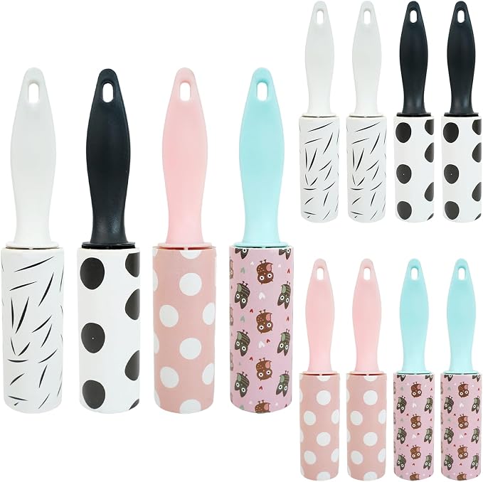 8Pcs Mini Lint Roller Travel Size, Mini Lint Roller for Portable Travel | Lint Bursh Rollers for Purse Pet Clothes, Cat Hair Extra Sticky Clothes Removal Tool for Bags Furniture 5.9×1.1In